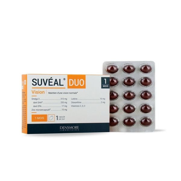  Suvéal Duo bổ sung Omega 3 (DHA, EPA), Lutein, Zeaxanthin hỗ trợ sự phát triển thị giác và não bộ 