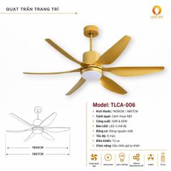 Quạt Trần Đèn TLCA-006 LED 3 Chế Độ
