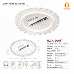 Quạt Trần Đèn Không Cánh TLCA-DL01T LED 150W