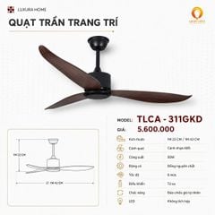 Quạt Trần 3 Cánh Nhựa ABS TLCA-311GKD