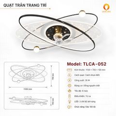 Quạt Trần Đèn TLCA-052 LED 3 Chế Độ, Cánh ABS