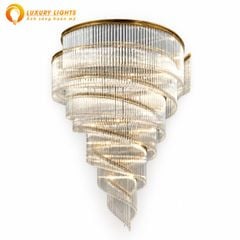 Đèn Chùm Pha Lê Thông Tầng Xoắn Ốc TPL9665 Ø1500 x H3000