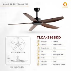 Quạt Trần Đèn TLCA-216BKD Cánh Nhựa ABS