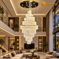 Đèn Chùm Pha Lê Thông Tầng 9 Vòng TPL21 LED 3 Chế Độ 240W