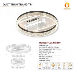 Quạt Trần Đèn CA-148DV Cánh Nhựa ABS 68W