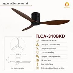 Quạt Trần Đèn TLCA-310BKD Cánh Nhựa ABS