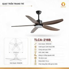 Quạt Trần Đèn TLCA-216B Cánh Nhựa ABS