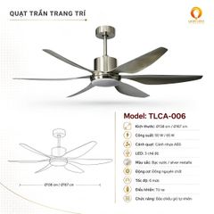 Quạt Trần Đèn TLCA-006 Đảo Chiều Gió Tự Nhiên
