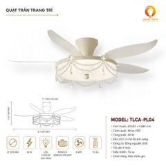 Quạt Trần Đèn TLCA-PL04 Cánh Nhựa ABS 40W