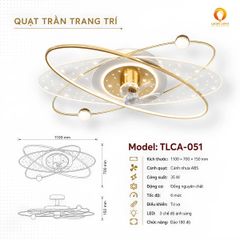 Quạt Trần Đèn TLCA-051 LED 3 Chế Độ, Cánh Nhựa ABS