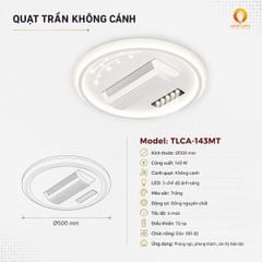 Quạt Trần Đèn Ốp Trần TLCA-143MT Không Cánh