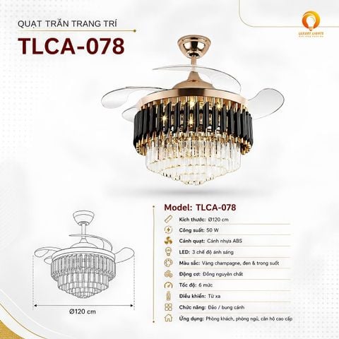 Quạt Trần Đèn Trang Trí TLCA-078 LED 3 Chế Độ