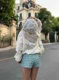  TARTAN - Áo hoodie ren lưới dáng rộng - Petal Hoodie 