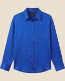  ÁO SƠ MI TAY DÀI XANH COBAN VẢI LỤA CÓ ĐỘ BÓNG NHẸ FOM RỘNG CÔNG SỞ THANH LỊCH SANG TRỌNG (SIZE S-FREESIZE) 