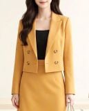  ÁO KHOÁC VEST TAY DÀI BỐN KHUY CÀI THANH LỊCH CÔNG SỞ MÀU VÀNG CARAMEN( SIZE S- FREESIZE) 
