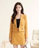  ÁO KHOÁC VEST TAY DÀI BỐN KHUY CÀI THANH LỊCH CÔNG SỞ MÀU VÀNG CARAMEN( SIZE S- FREESIZE) 