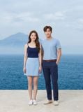  CHÂN VÁY CHỮ A MÀU XANH BIỂN 
