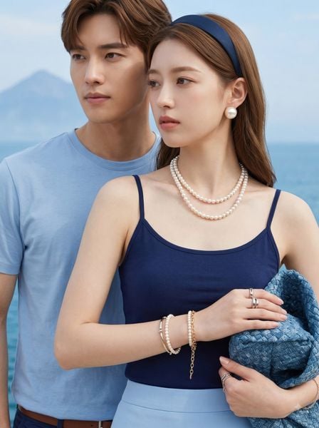  CHÂN VÁY CHỮ A MÀU XANH BIỂN 