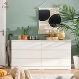  Tủ gỗ Cabinet 6 ngăn kéo cất trữ gỗ MDF trắng chống ẩm FEGO 