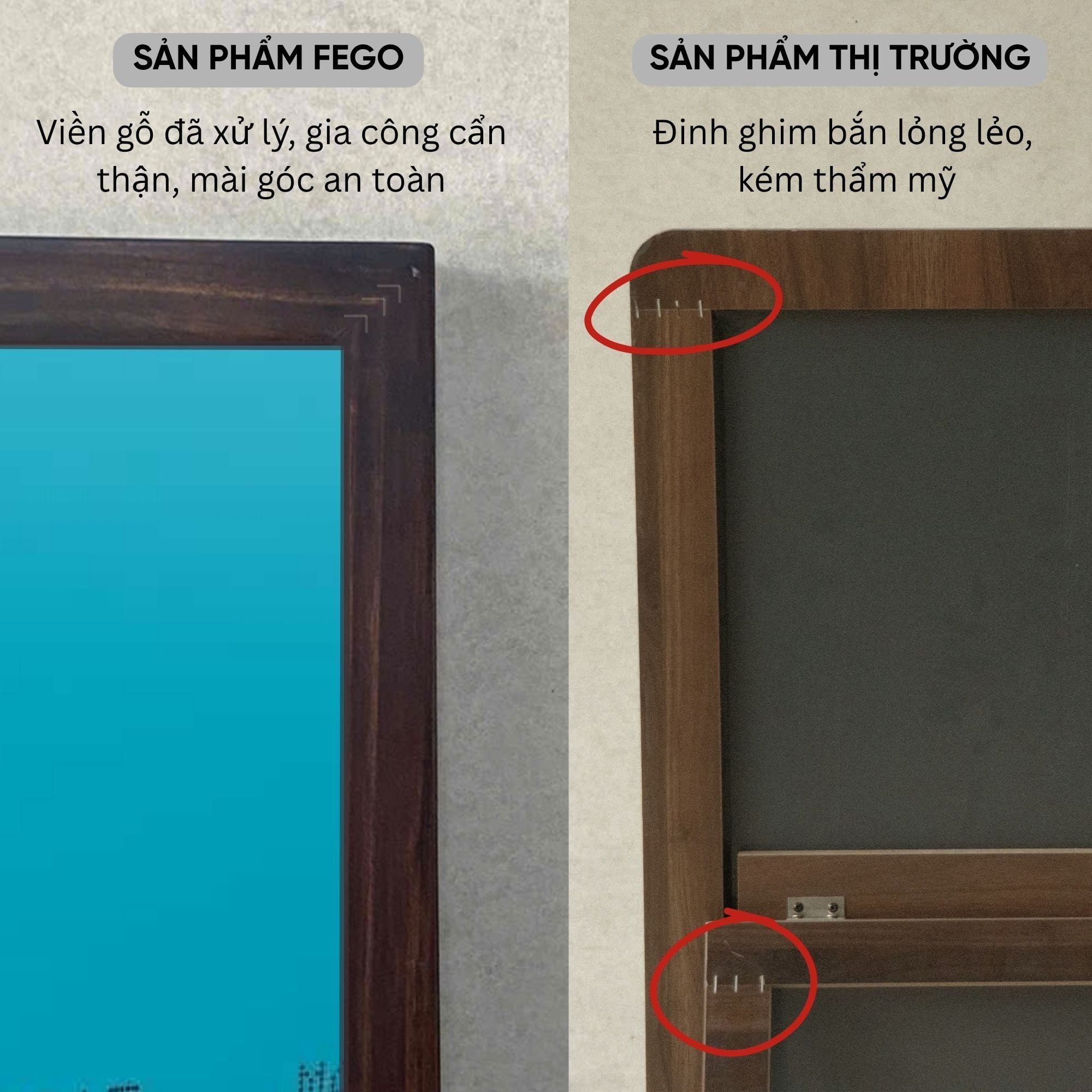  Gương Toàn Thân Viền Gỗ Fego- Gương Treo Tường / Gương Dựa Tường Khung Gỗ Cao 150cm/ 160cm 