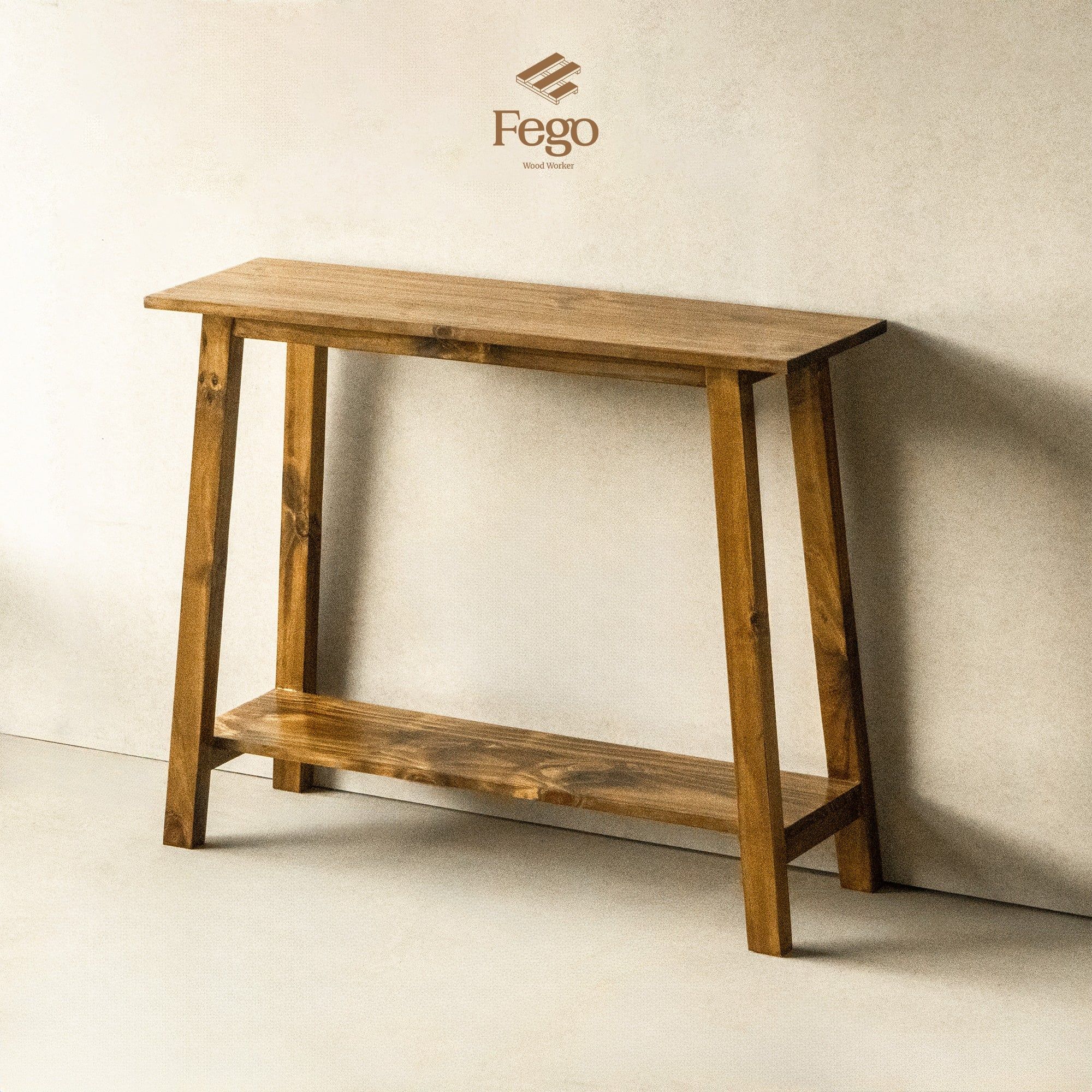  Kệ Console Gỗ Thông Tự Nhiên Fego, Bàn Trang Trí Phòng Khách, Lối Ra Vào Phong Cách Bắc Âu Hiện Đại 
