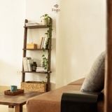  Kệ thang 4 tầng gỗ thông tự nhiên kết hợp chân đế chắc chắn, Kệ để sách, đồ trưng bày trang trí phòng khách , phòng làm việc 