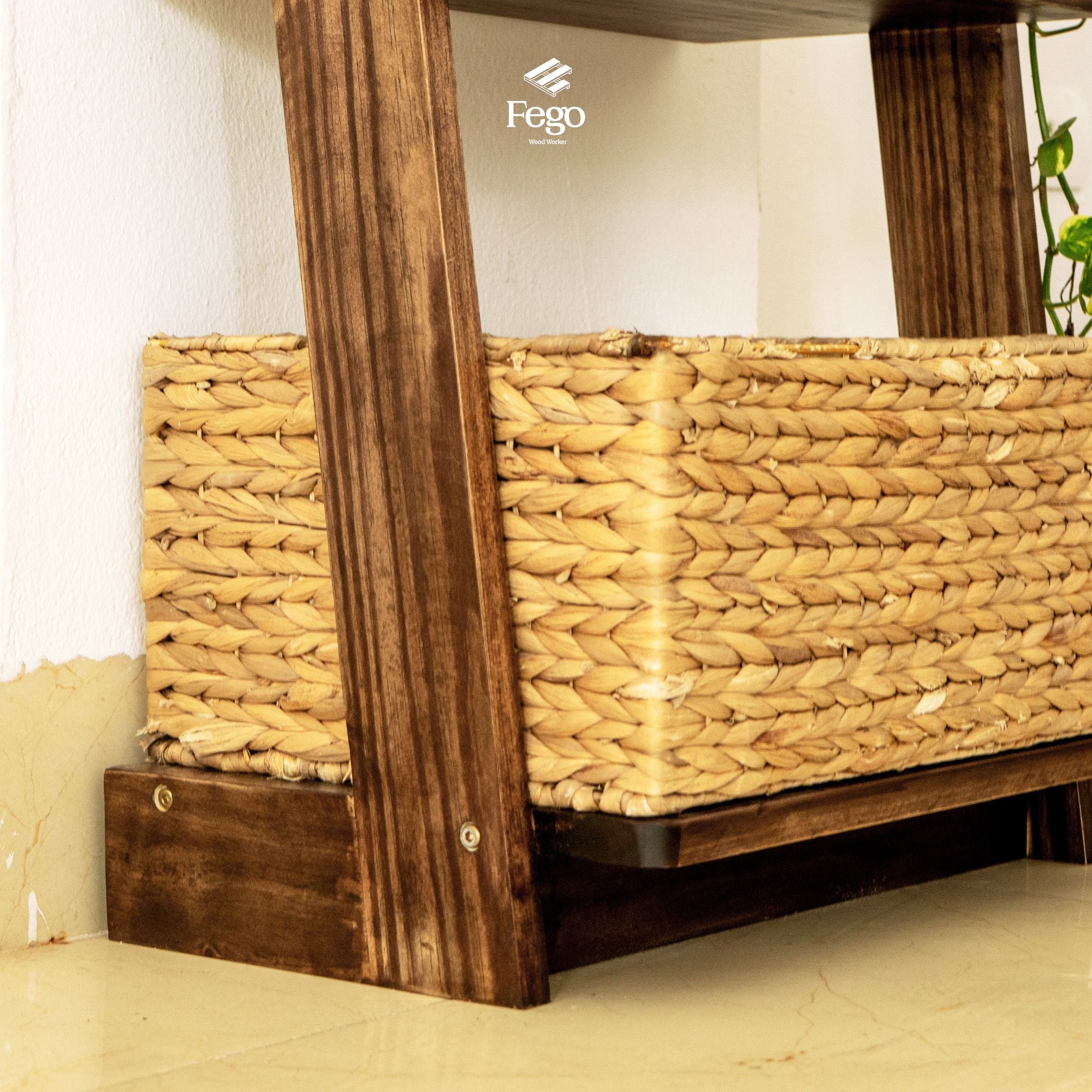  Kệ thang 4 tầng gỗ thông tự nhiên kết hợp chân đế chắc chắn, Kệ để sách, đồ trưng bày trang trí phòng khách , phòng làm việc 