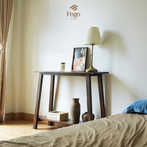 Kệ Console Gỗ Thông Tự Nhiên Fego, Bàn Trang Trí Phòng Khách, Lối Ra Vào Phong Cách Bắc Âu Hiện Đại 