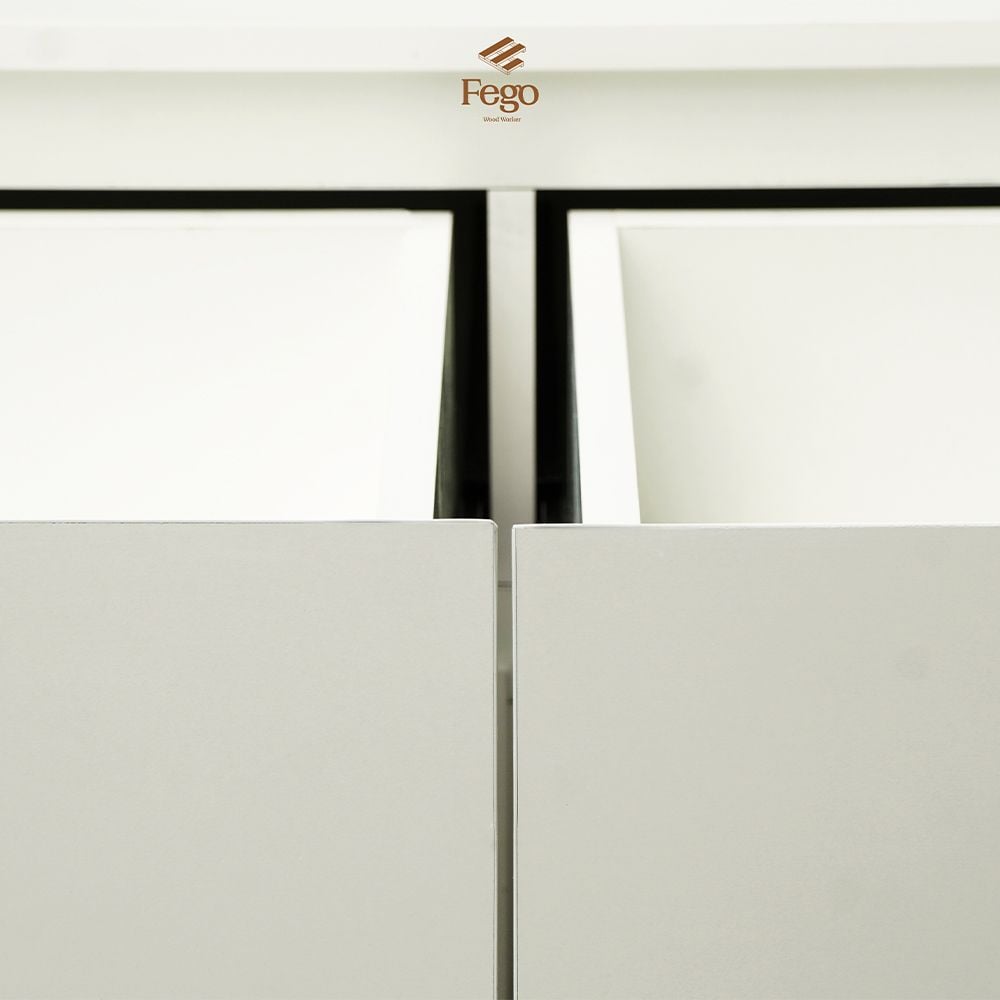  Tủ gỗ Cabinet 6 ngăn kéo cất trữ gỗ MDF trắng chống ẩm FEGO 