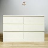  Tủ gỗ Cabinet 6 ngăn kéo cất trữ gỗ MDF trắng chống ẩm FEGO 