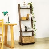  Kệ thang 4 tầng gỗ thông tự nhiên kết hợp chân đế chắc chắn, Kệ để sách, đồ trưng bày trang trí phòng khách , phòng làm việc 