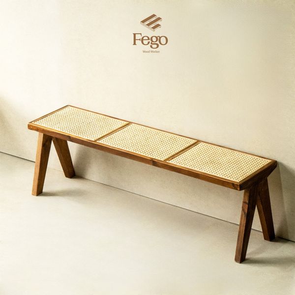  Ghế Băng Mây, Ghế Bench, Ghế Ngồi Ăn, Ghế Gỗ Phối Mây 