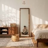  Gương Toàn Thân Viền Gỗ Fego- Gương Treo Tường / Gương Dựa Tường Khung Gỗ Cao 150cm/ 160cm 