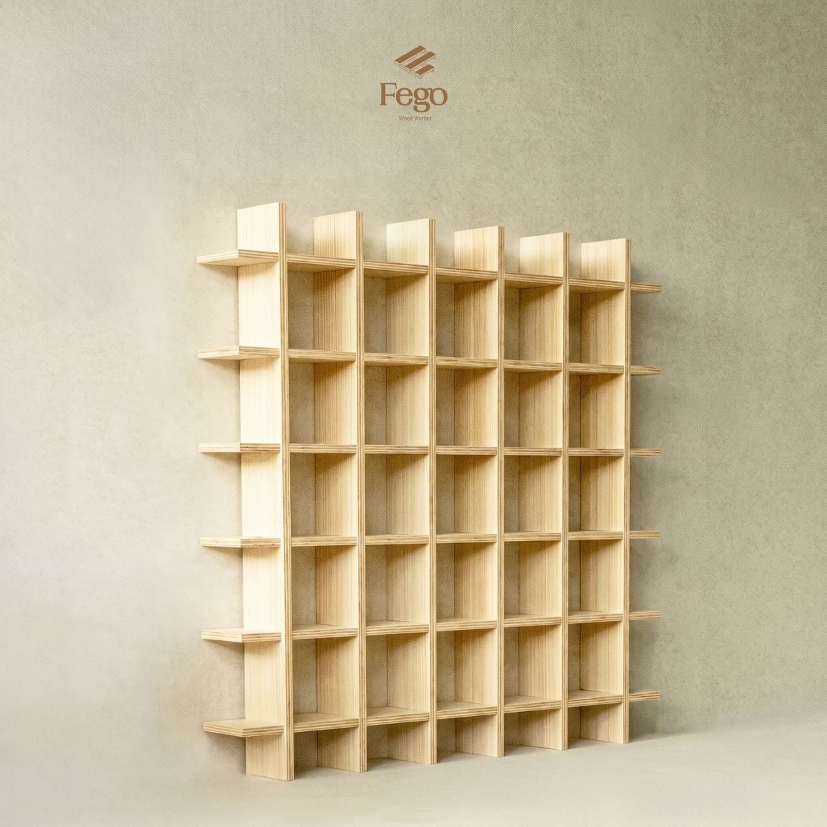  Kệ Chia Ô Trưng Bày Đồ Gốm, Ly Cốc, Lego FEGO – Kệ Gỗ Plywood Treo Tường / Để Bàn 