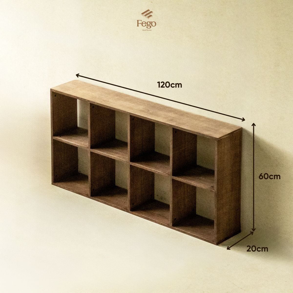  Kệ Sách Cube Chia Ô Để Sách, Đồ Gốm FEGO – Kệ Gỗ Plywood Đa Năng Trưng Bày Cửa Hàng, Phòng Khách 