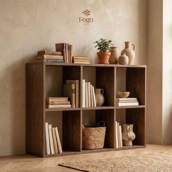  Kệ Sách Cube Chia Ô Để Sách, Đồ Gốm FEGO – Kệ Gỗ Plywood Đa Năng Trưng Bày Cửa Hàng, Phòng Khách 