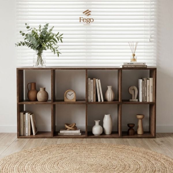  Kệ Sách Cube Chia Ô Để Sách, Đồ Gốm FEGO – Kệ Gỗ Plywood Đa Năng Trưng Bày Cửa Hàng, Phòng Khách 