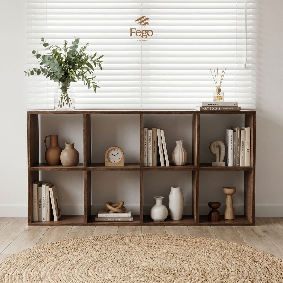  Kệ Sách Cube Chia Ô Để Sách, Đồ Gốm FEGO – Kệ Gỗ Plywood Đa Năng Trưng Bày Cửa Hàng, Phòng Khách 