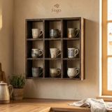  Kệ Chia Ô Trưng Bày Đồ Gốm, Ly Cốc, Lego FEGO – Kệ Gỗ Plywood Treo Tường / Để Bàn 