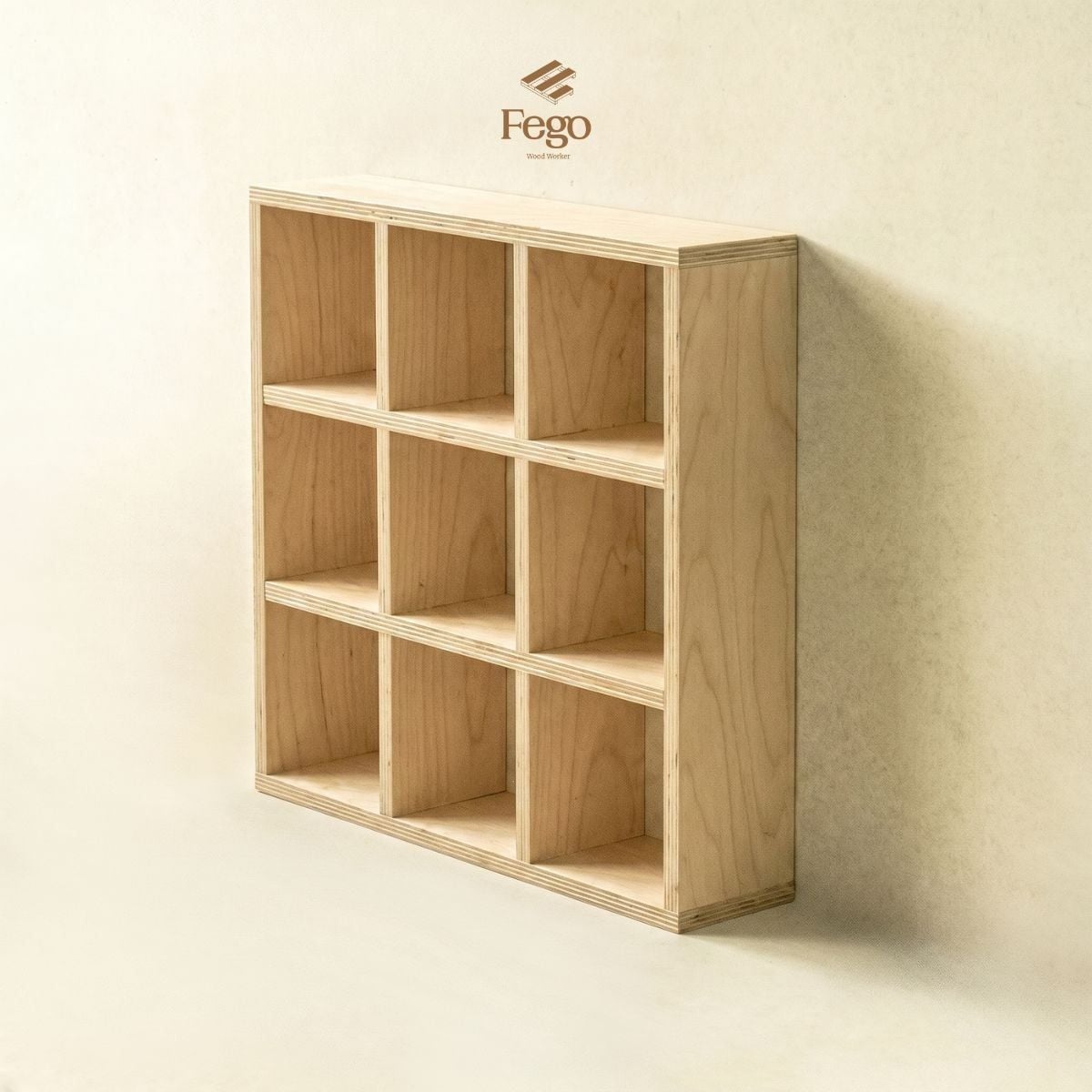  Kệ Chia Ô Trưng Bày Đồ Gốm, Ly Cốc, Lego FEGO – Kệ Gỗ Plywood Treo Tường / Để Bàn 