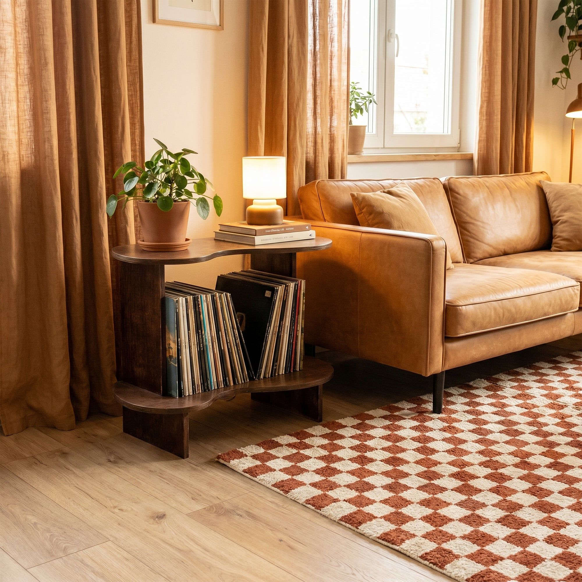  Kệ Đầu Giường 2 Tầng Gỗ Plywood - Kệ Đĩa Than Đa Năng Để Trưng Bày Phòng Khách, Decor Chụp Ảnh 