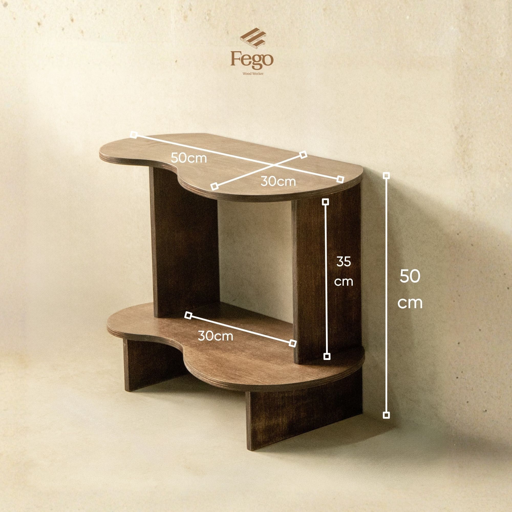  Kệ Đầu Giường 2 Tầng Gỗ Plywood - Kệ Đĩa Than Đa Năng Để Trưng Bày Phòng Khách, Decor Chụp Ảnh 