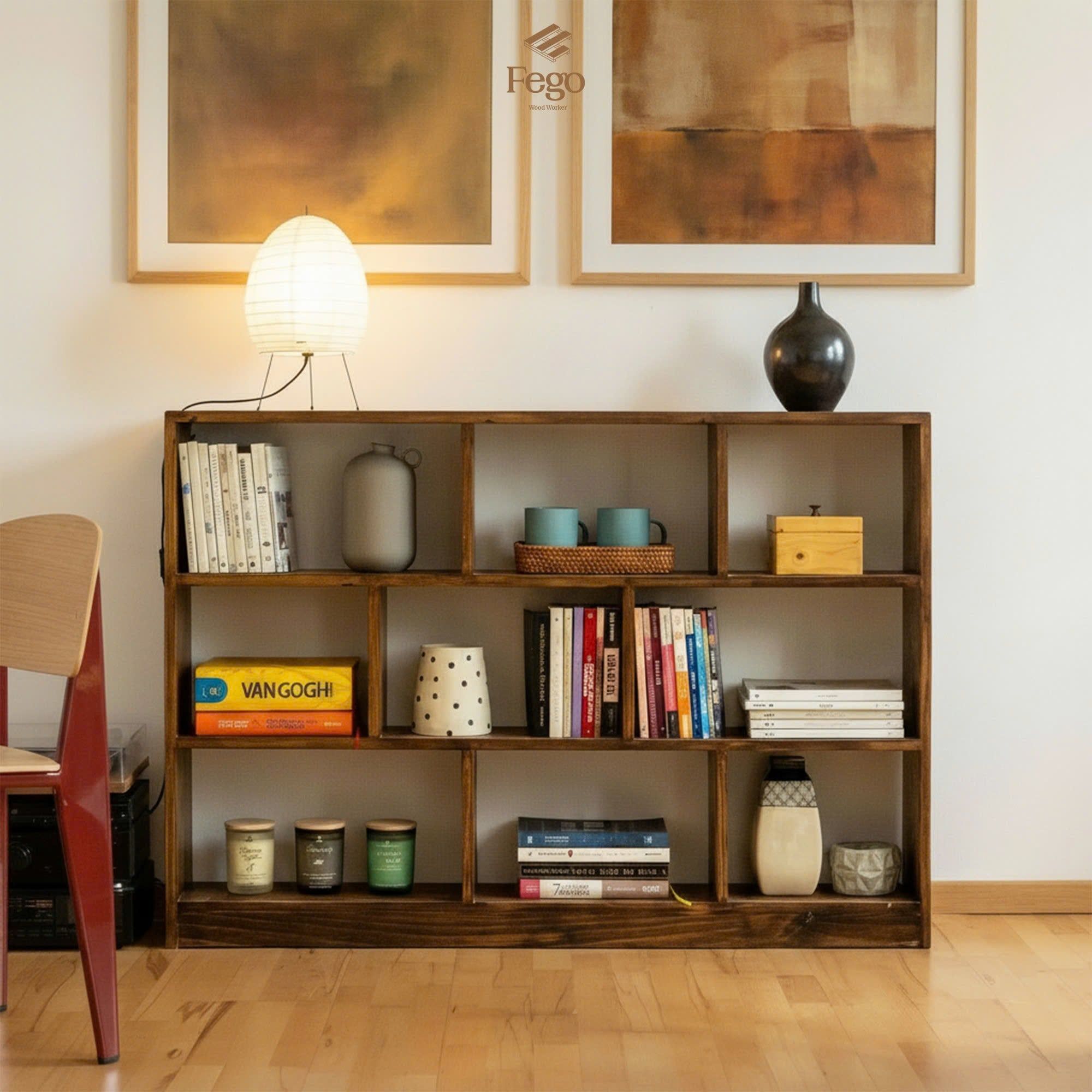  Kệ sách 3 tầng gỗ thông ngăn sole 120x20x85cm 