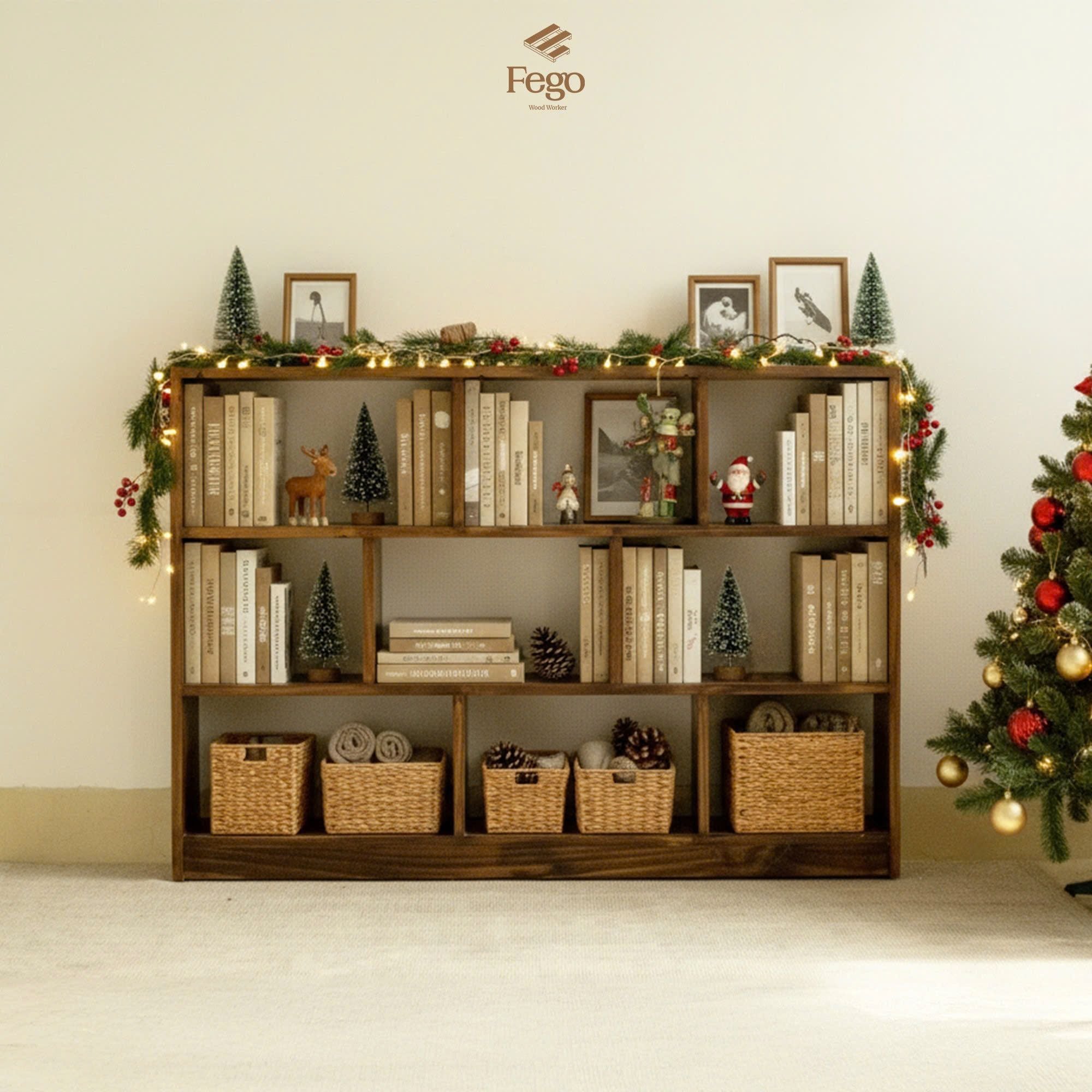  Kệ sách 3 tầng gỗ thông ngăn sole 120x20x85cm 