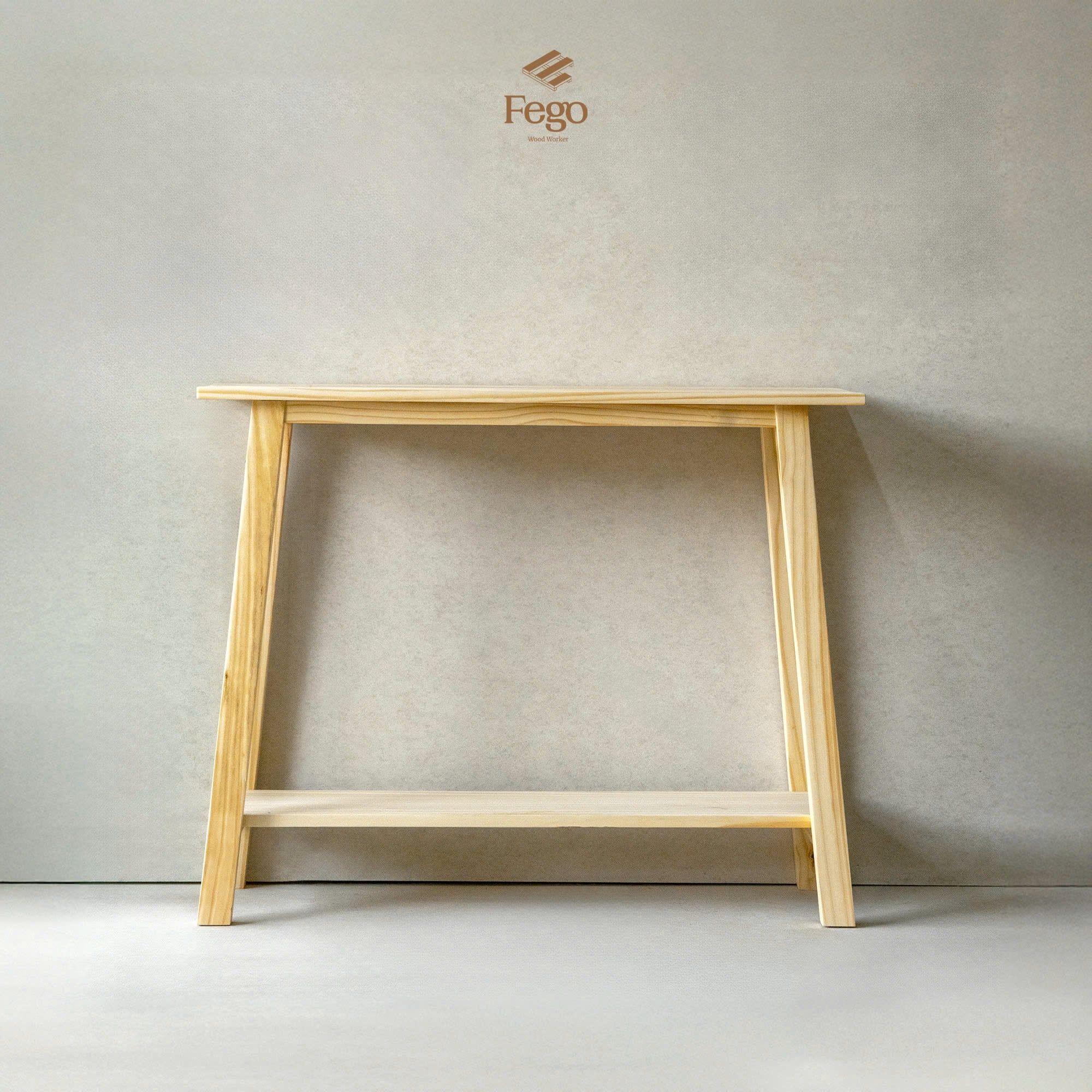  Kệ Console Gỗ Thông Tự Nhiên Fego, Bàn Trang Trí Phòng Khách, Lối Ra Vào Phong Cách Bắc Âu Hiện Đại 