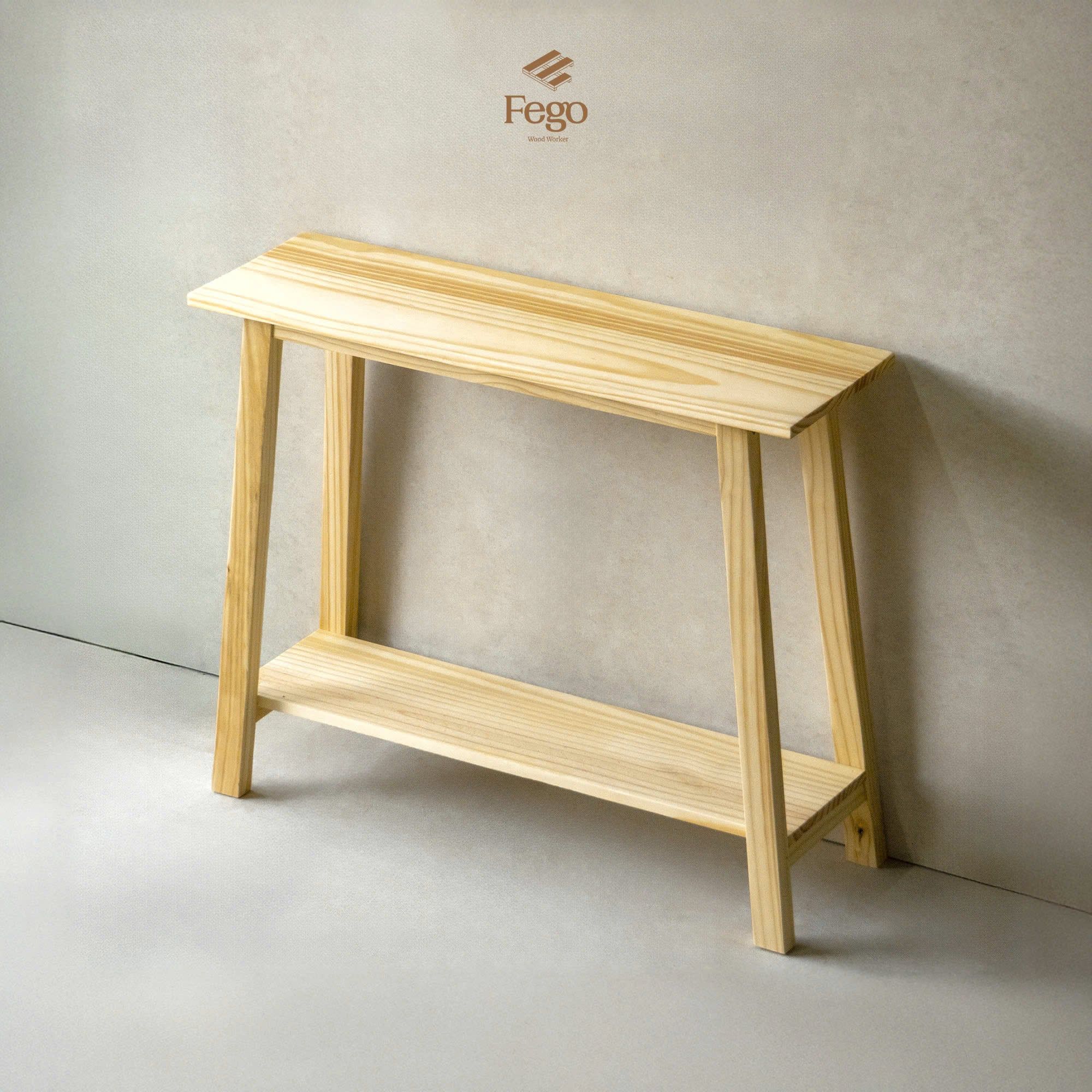  Kệ Console Gỗ Thông Tự Nhiên Fego, Bàn Trang Trí Phòng Khách, Lối Ra Vào Phong Cách Bắc Âu Hiện Đại 