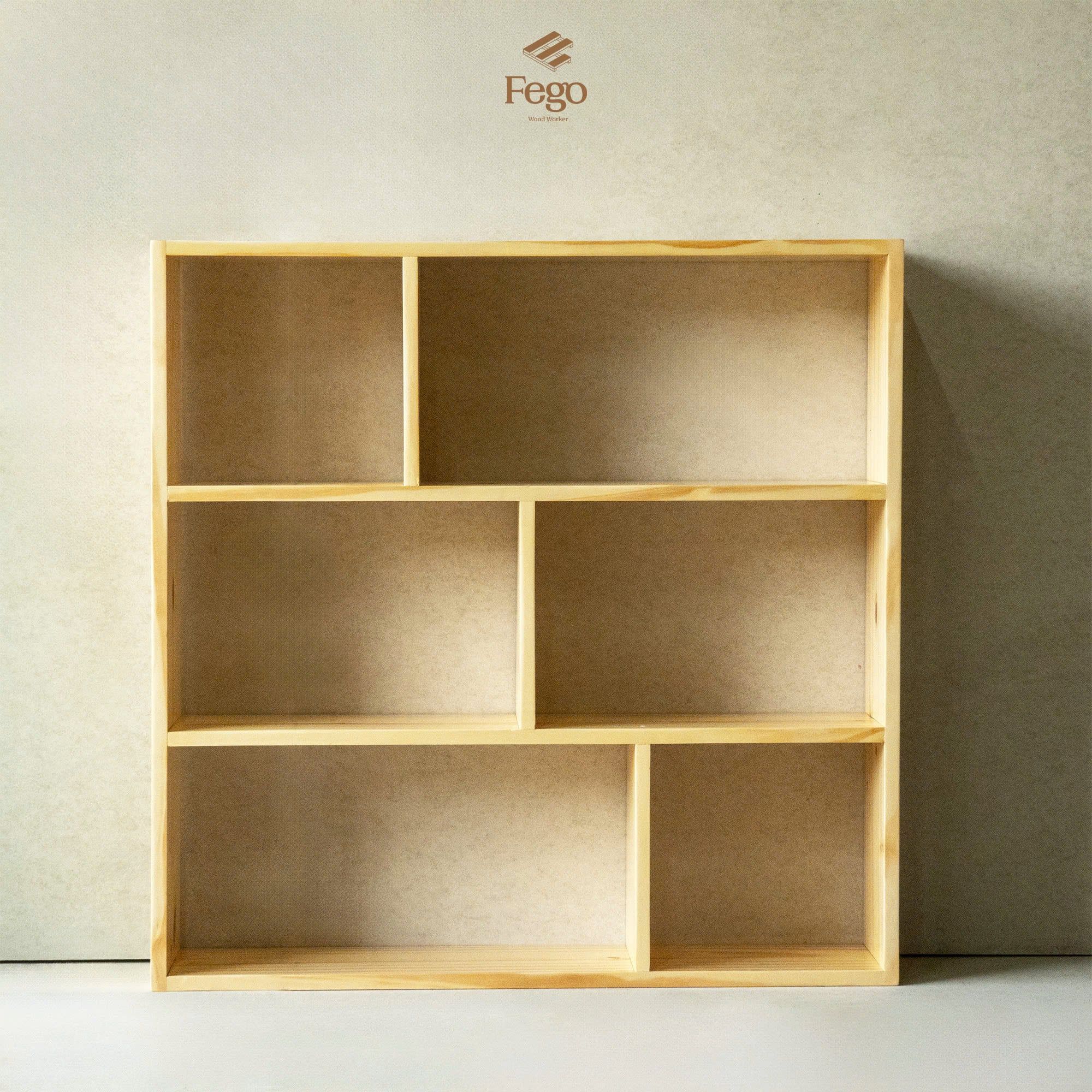  Giá sách basic 90x90x20cm gỗ thông tự nhiên 