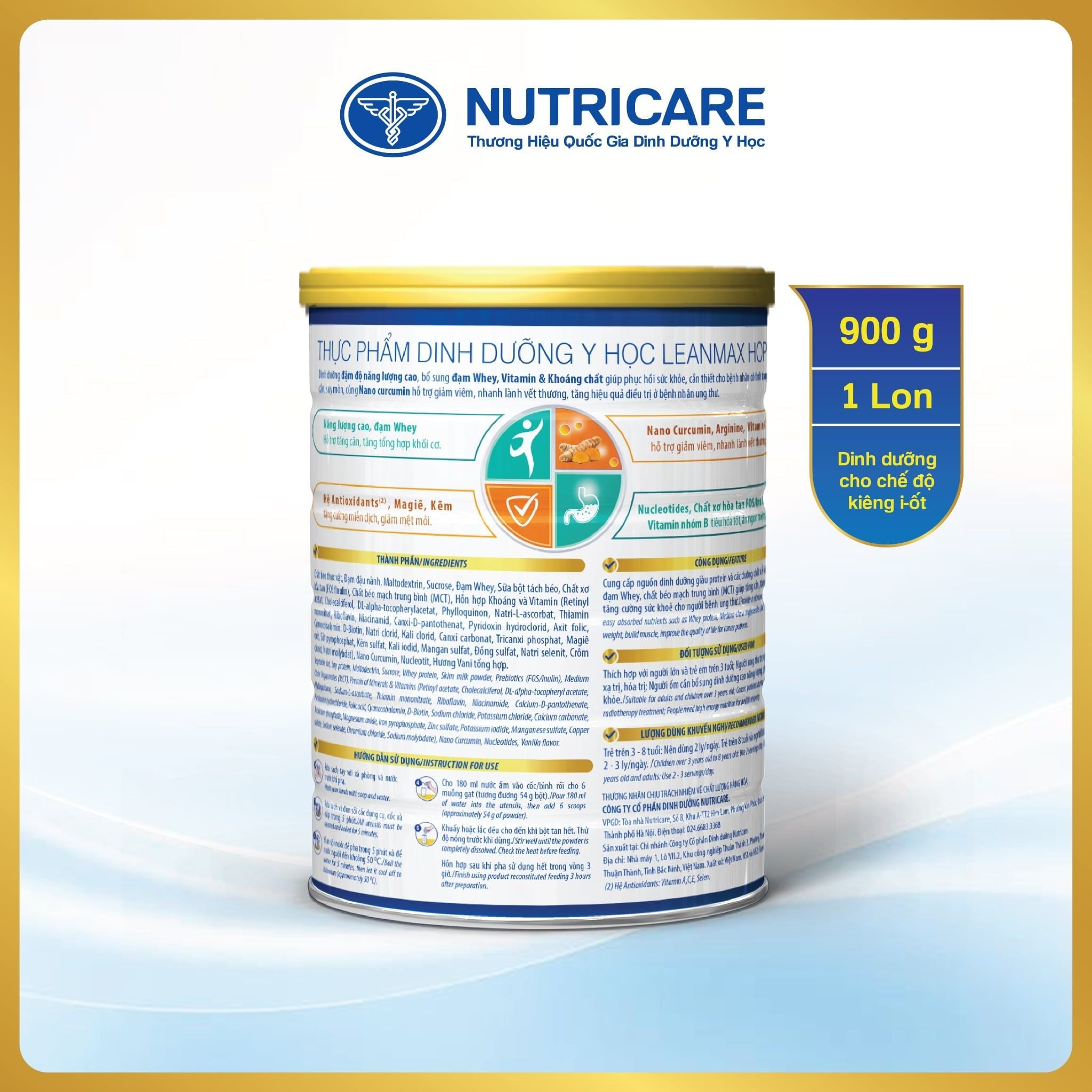  Combo 05 lon thực phẩm dinh dưỡng y học Leanmax Hope 900g 