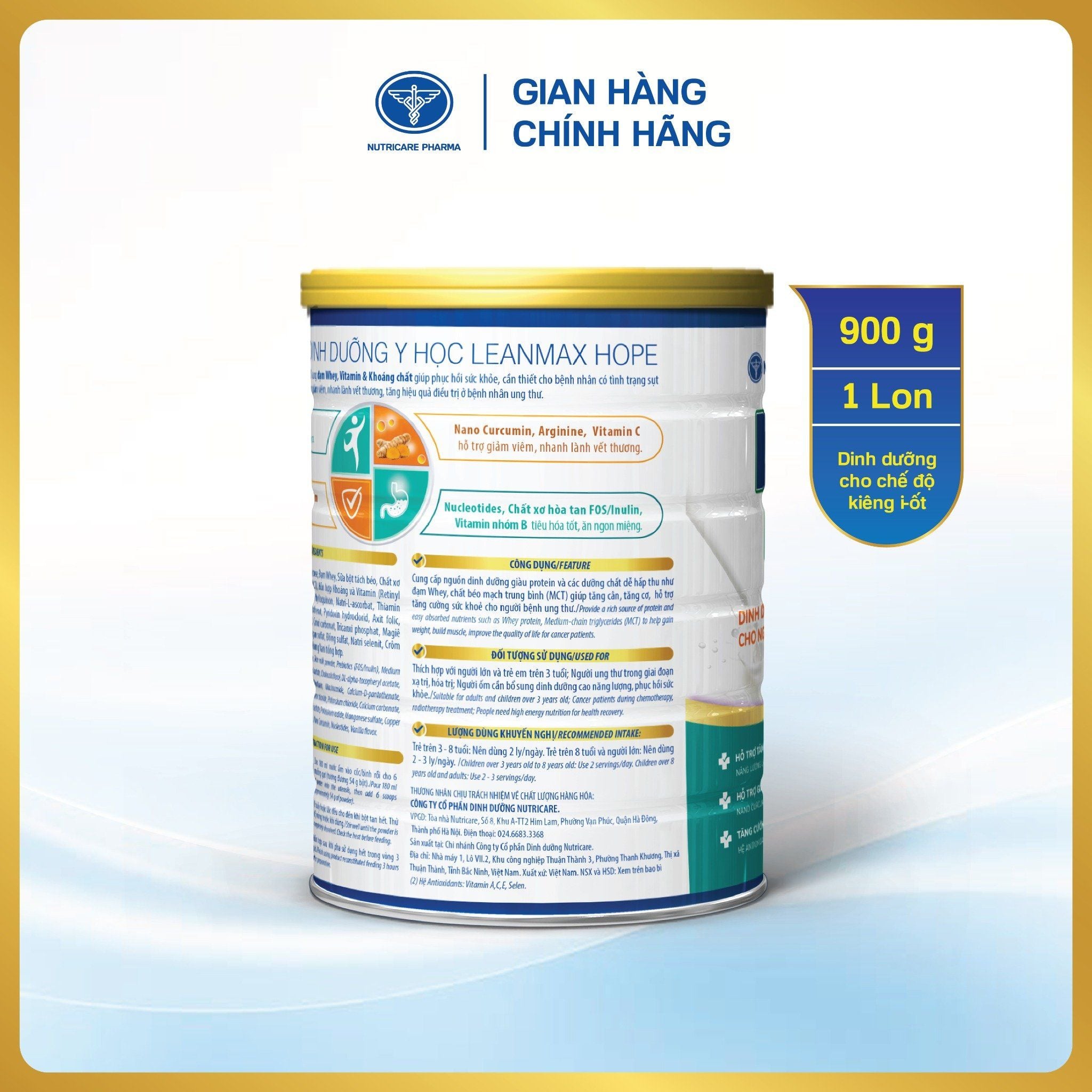  Combo 04 lon thực phẩm dinh dưỡng y học Leanmax Hope 900g 