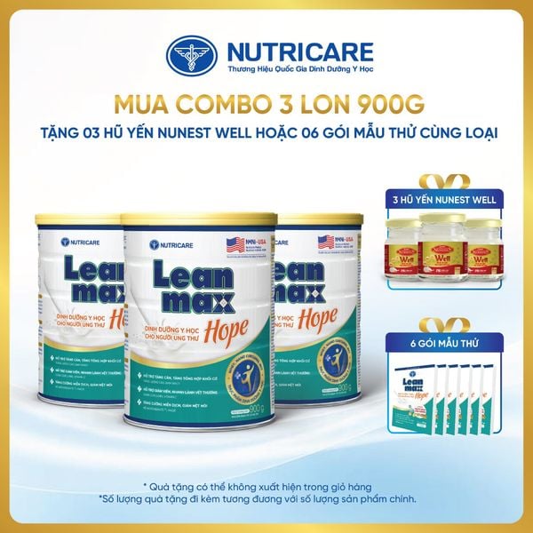  Combo 03 lon thực phẩm dinh dưỡng y học Leanmax Hope 900g 
